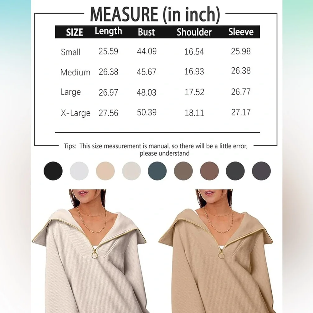 Trendy Queen Half Zip Pullover Sweatshirt Size Large NEW Beige - Picture 11 of 14